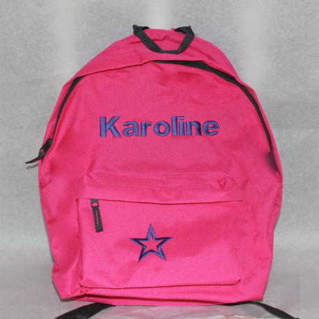 Pink skole rygsæk med navn på